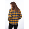Professional studio photo of Klim Clouds Rest Fleece Lined Flannel Shirt; showing flannel shirt fit, button front, and plaid pattern