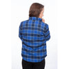 Studio photo on a white background of Klim; showing flannel shirt fit, button front, and plaid pattern; SKU 3593-000-110-786