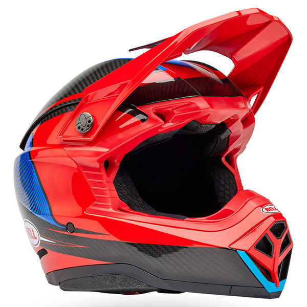motorcycle helmet, front view, showing aerodynamic shell design, ventilation ports, and secure retention system built for rider comfort and protection