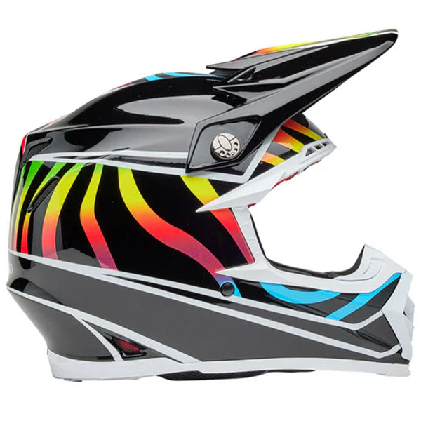 motorcycle helmet, showing aerodynamic shell design, ventilation ports, and secure retention system built for rider comfort and protection