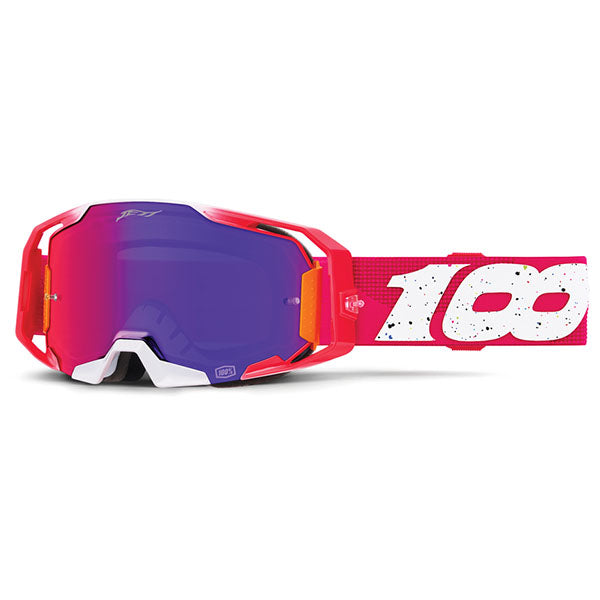 Studio product photo on a neutral background of 100%, ARmatic LE Jett Lawrence 2/PK Kit Goggles, color Red/Blue