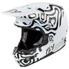 studio product photo of Fly Racing in White/Black for motocross helmet, dirt bike, motocross, off road. SKU 73-446XS.