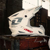 One Industries X-297 Focus Helmet, motocross/off-road helmet, detail view, color options: 2X, LG, MD, SM, XL, XS, sizes: Black/White, Electric Blue, Electric Red, Stone Gray, Weston Sand, White/Gray