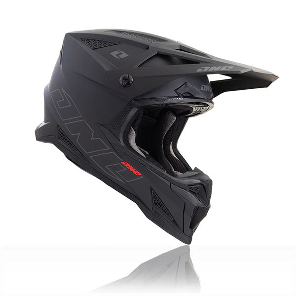 One Industries X-297 Horizon Helmet, motocross/off-road helmet, front three-quarter view, color options: 2X, LG, MD, SM, XL, XS, sizes: Black Cherry, Black/Gray, Cobalt Blue, Miami White, Saddle Brown, Slate Gray
