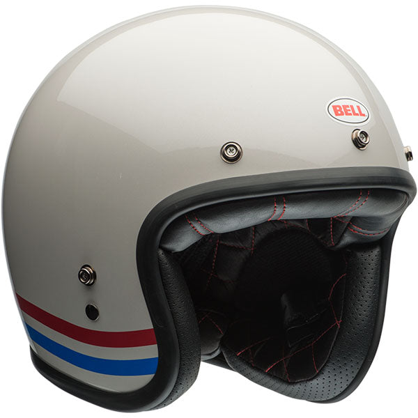 Bell Helmets Bell - Custom 500 Stripes Helmet motorcycle helmet, front view, showing aerodynamic shell design, ventilation ports, and secure retention system built for rider comfort and protection. SKU 07153125.