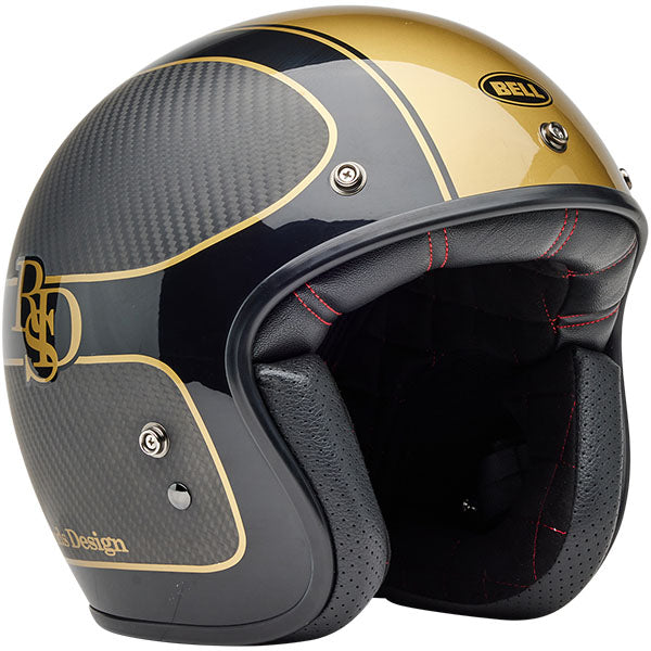 Bell Helmets Bell - Custom 500 Carbon RSD Player Helmet motorcycle helmet, front view, showing aerodynamic shell design, ventilation ports, and secure retention system built for rider comfort and protection. SKU 07150215.