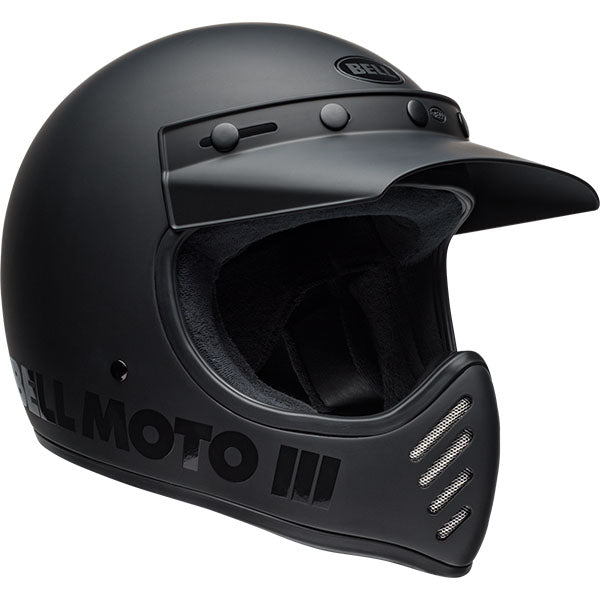 Bell Helmets Bell - Moto 3 Classic Helmet off-road motocross helmet, front view, showing aerodynamic shell design, ventilation ports, and secure retention system built for rider comfort and protection. SKU 07152107.