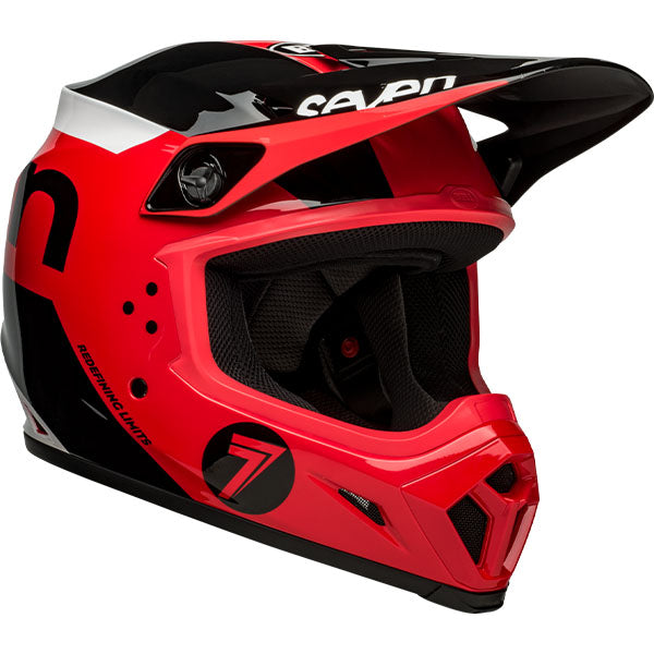 Bell Helmets Bell - MX-9 MIPS Seven Phaser Helmet off-road motocross helmet, front view, showing aerodynamic shell design, ventilation ports, and secure retention system built for rider comfort and protection. SKU 07144798.