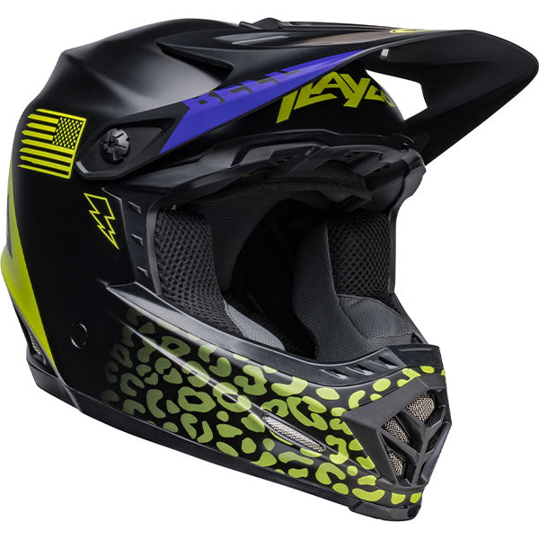Bell Helmets Bell - Moto 9 MIPS Slayco Helmet (Youth) off-road motocross helmet, front view, showing aerodynamic shell design, ventilation ports, and secure retention system built for rider comfort and protection. SKU 07136590.