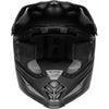 motorcycle helmet, front view, showing aerodynamic shell design, ventilation ports, and secure retention system built for rider comfort and protection. SKU 07136429.