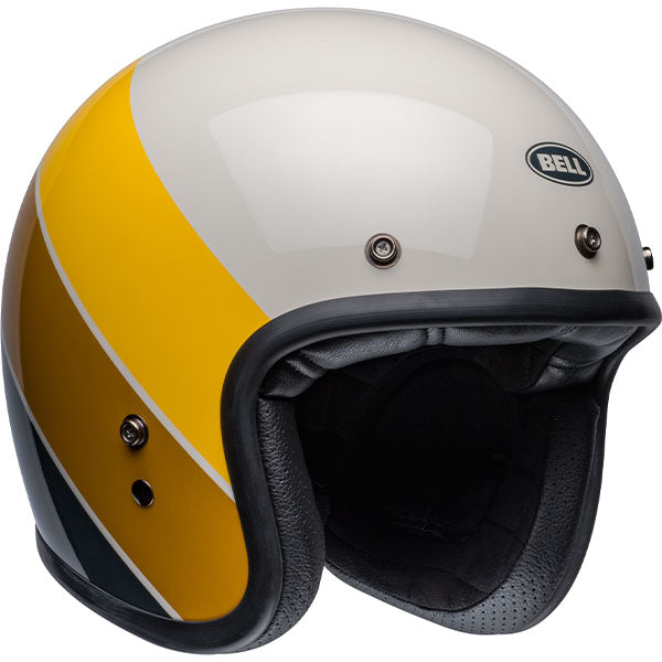 Bell Helmets Bell - Custom 500 Riff Helmet motorcycle helmet, front view, showing aerodynamic shell design, ventilation ports, and secure retention system built for rider comfort and protection. SKU 07136898.