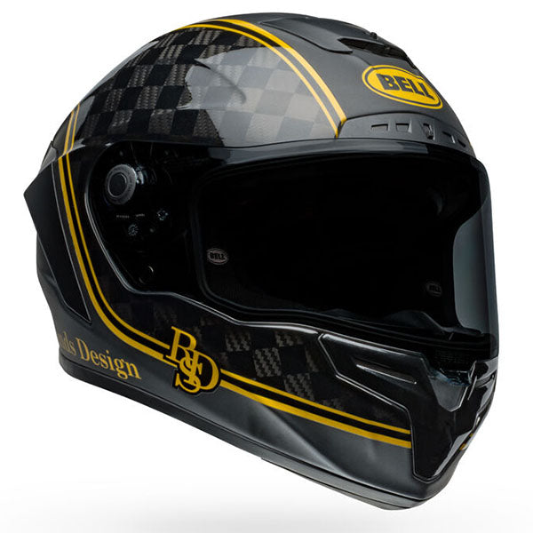 Bell Helmets Bell - Race Star DLX Flex RSD Player Helmet motorcycle helmet, showing aerodynamic shell design, ventilation ports, and secure retention system built for rider comfort and protection. SKU 07156894.