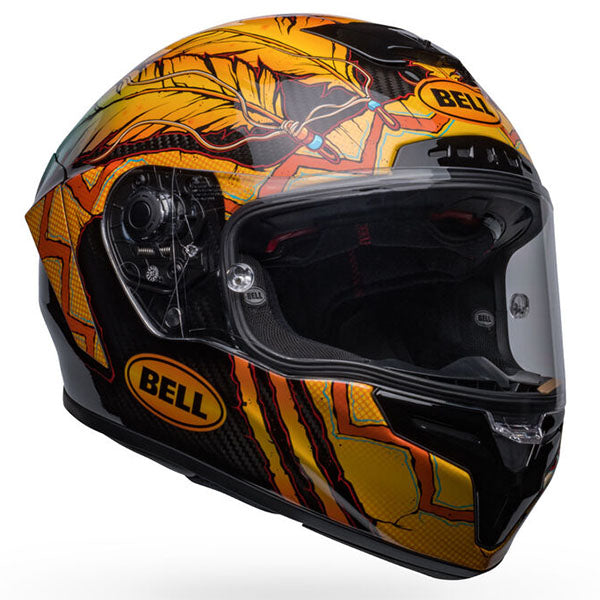 Bell Helmets Bell - Race Star DLX Flex Dunne Replica Helmet motorcycle helmet, showing aerodynamic shell design, ventilation ports, and secure retention system built for rider comfort and protection. SKU 07148369.