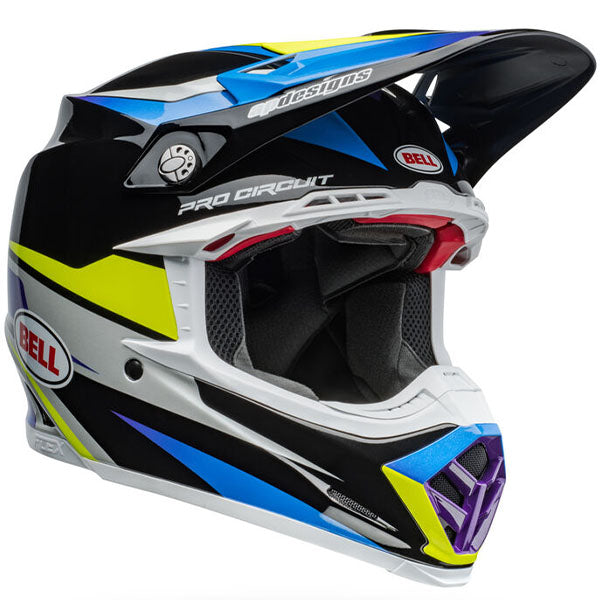 Bell Helmets Bell - Moto-9S Flex Pro Circuit Replica 24 Helmet off-road motocross helmet, front view, showing aerodynamic shell design, ventilation ports, and secure retention system built for rider comfort and protection. SKU 07157152.