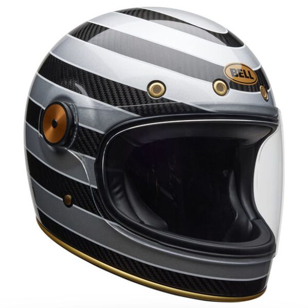 Bell Helmets Bell - Bullitt GT Carbon RSD Temple Helmet motorcycle helmet, showing aerodynamic shell design, ventilation ports, and secure retention system built for rider comfort and protection. SKU 07165748.