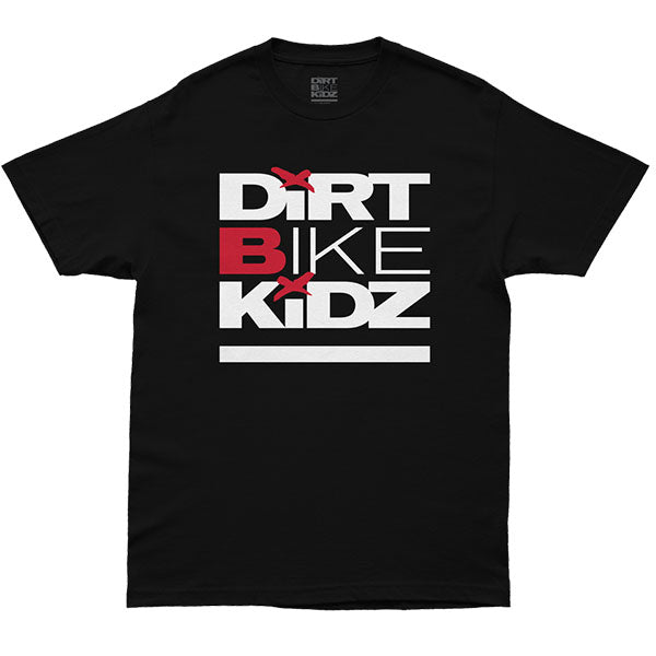 Crisp studio image on a white background of Dirt Bike Kidz Classic Tee (Youth); showing tee fit, printed graphics, and crew neckline; SKU 325-00003