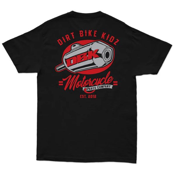 Professional studio photo of Dirt Bike Kidz Factory Tee (Youth); showing tee fit, printed graphics, and crew neckline; SKU 325-00005; Colors: Black