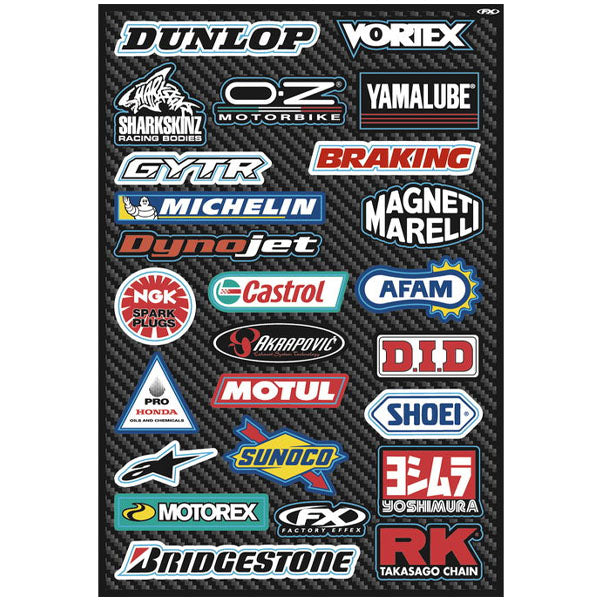 Factory Effex - Sponsor/Logo Sticker Sheets