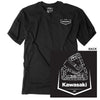Clean studio shot of Factory Effex Kawasaki Track T-shirt; showing tee fit, printed graphics, and crew neckline; SKU 28-871; Colors: MD, LG, XL, 2XL