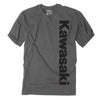 Crisp studio image on a white background of Factory Effex Kawasaki Vertical T-Shirt; showing tee fit, printed graphics, and crew neckline; SKU 24-871