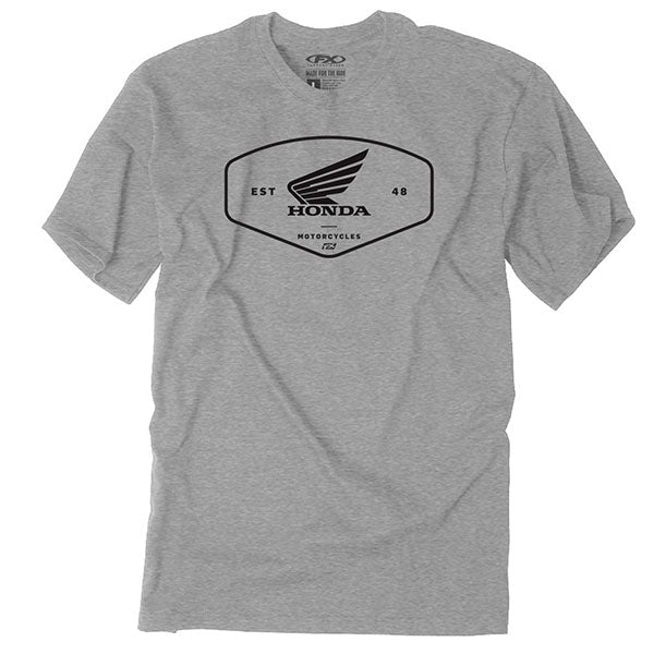 Professional studio photo of Factory Effex Honda Orgin T-shirt; showing tee fit, printed graphics, and crew neckline; SKU 28-873; Colors: MD, LG, XL, 2XL