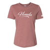 High-resolution studio image of Factory Effex Honda Script T-Shirt (Womens); showing tee fit, printed graphics, and crew neckline; SKU 27-873