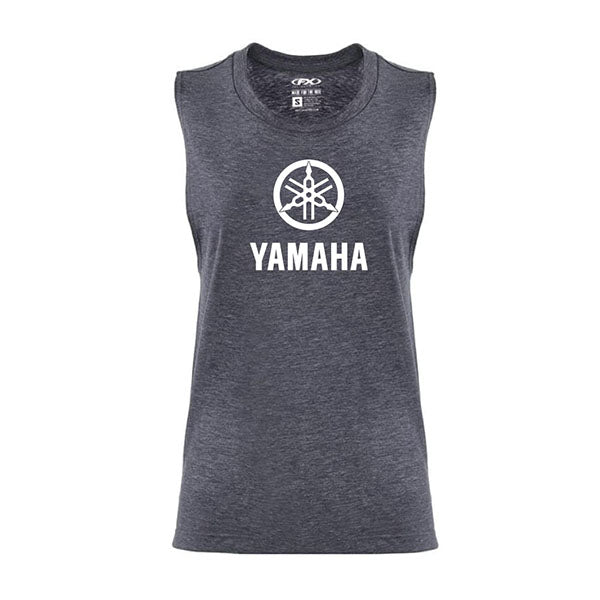 Studio photo on a white background of Factory Effex Yamaha Idol Muscle Tank; showing sleeveless cut, hem shape, and printed or woven branding; SKU 27-872
