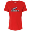 High-resolution studio image of Factory Effex Honda RWB Classic Tee (Womens); showing tee fit, printed graphics, and crew neckline; SKU 29-873