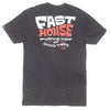 High-resolution studio image of Fasthouse Utopia Tee; showing tee fit, printed graphics, and crew neckline; SKU 3211320504; Sizes: S-3XL