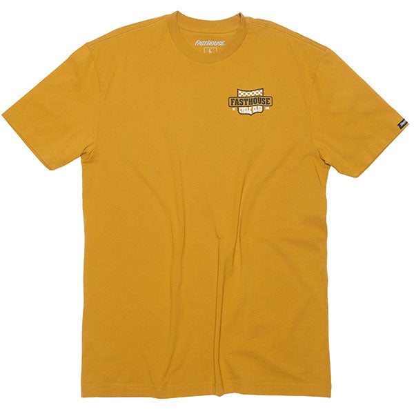 Professional studio photo of Fasthouse Krest Tee; showing tee fit, printed graphics, and crew neckline; SKU 3211290304; Sizes: S-3XL