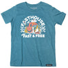 Clean studio shot of Fasthouse Wild One Tee (Girls); showing long-sleeve cut, printed graphics, and crew neckline; SKU 32114772; Colors: Heather Teal