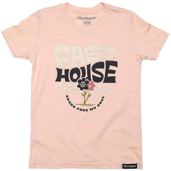 Crisp studio image on a white background of Fasthouse Flourish Tee (Girls); showing long-sleeve cut, printed graphics, and crew neckline; SKU 32114578