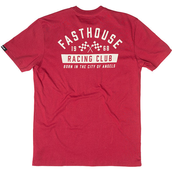 Studio photo on a white background of Fasthouse Acclaim Tee; showing tee fit, printed graphics, and crew neckline; SKU 3211410104; Sizes: S-3XL
