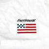 High-resolution studio image of Fasthouse Liberty Tee; showing tee fit, printed graphics, and crew neckline; SKU 3211620504; Colors: Black, White