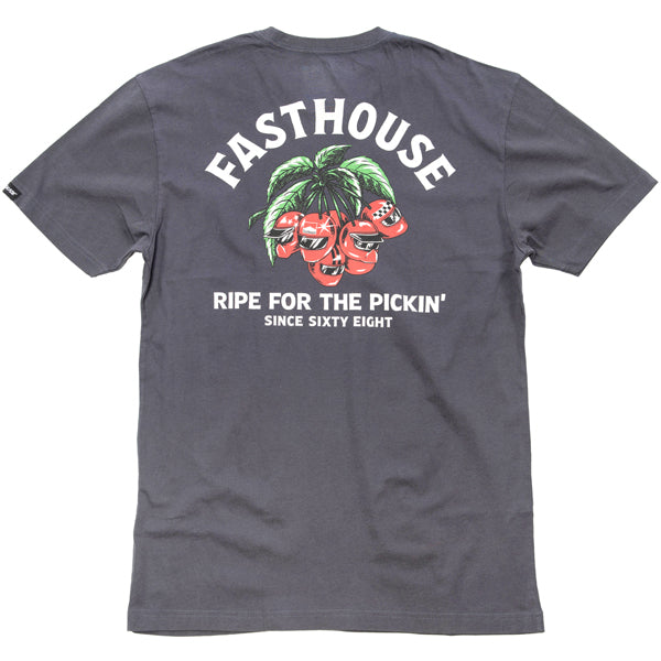 Professional studio photo of Fasthouse Ripe One Tee; showing tee fit, printed graphics, and crew neckline; SKU 3211090504; Sizes: S-3XL