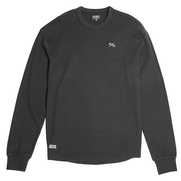 Crisp studio image on a white background of Fasthouse Luther LS Thermal; showing long-sleeve cut, printed graphics, and crew neckline; SKU 3297570504