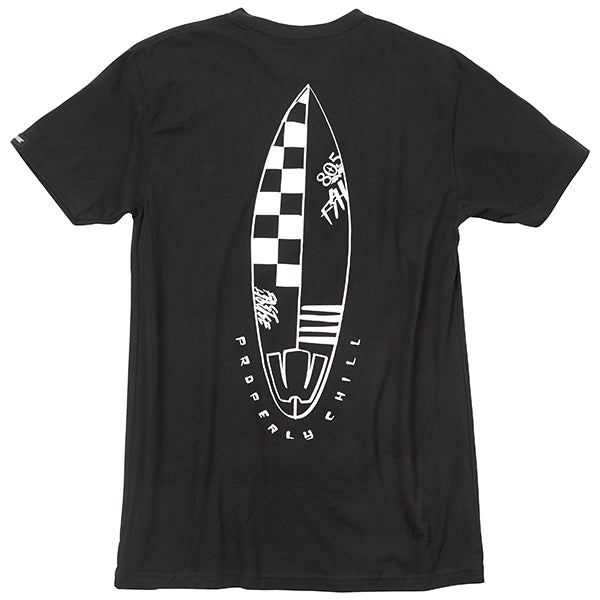 Professional studio photo of Fasthouse 805 Quiver Tee; showing tee fit, printed graphics, and crew neckline; SKU 32180300; Colors: Black; Sizes: S-3XL