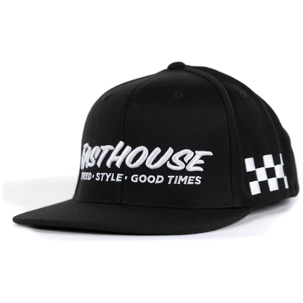 Fasthouse Clear Cut Hat in Black, front view