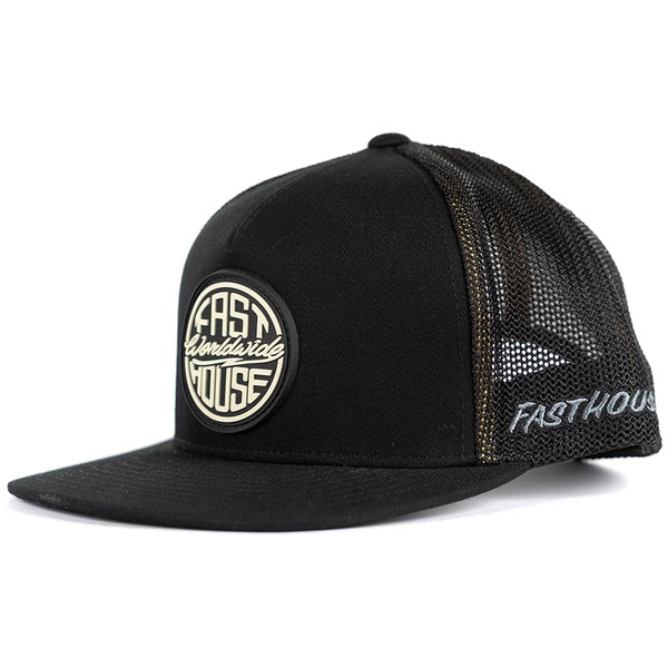 Fasthouse Squall Youth 110 Hat in Black, front view