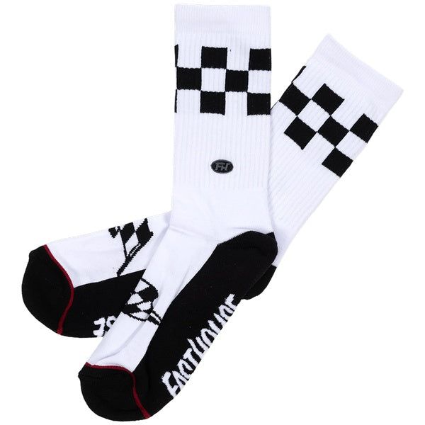 Fasthouse Vault Crew Socks in White/Black, front view