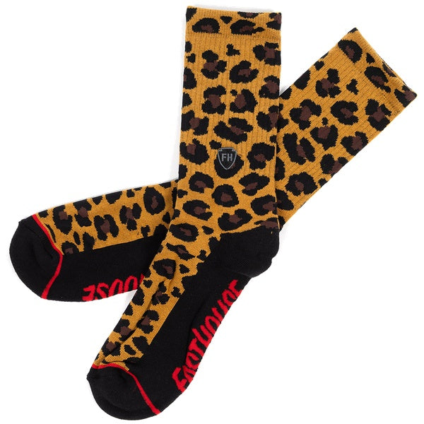 Fasthouse Strut Crew Socks in Tan/Black, front view