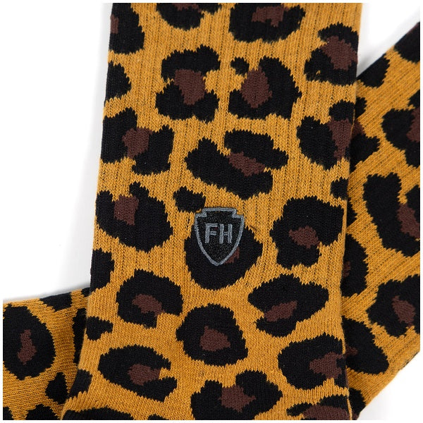 Fasthouse Strut Crew Socks in Tan/Black, back view