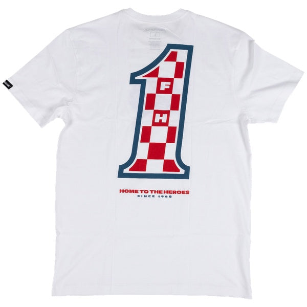 Fasthouse Heroes Tee in White, back view
