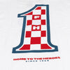 Fasthouse Heroes Tee in White, front graphic detail