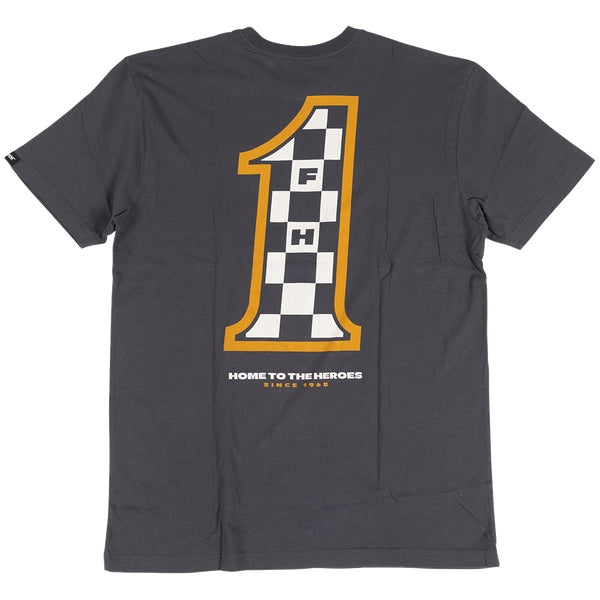 Fasthouse Heroes Tee in Graphite Black, back view