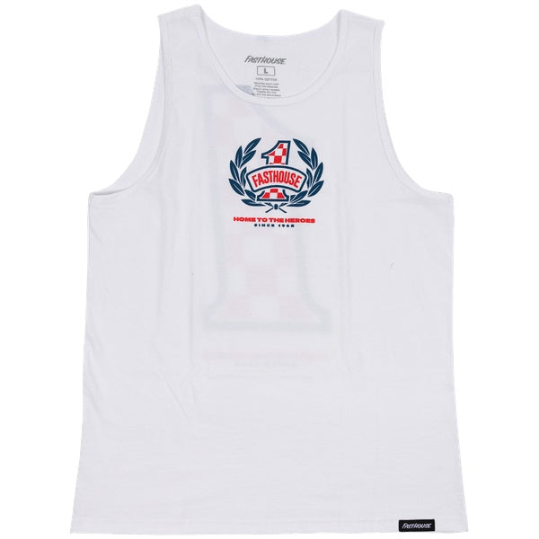 Fasthouse Heroes Tank in White, front view