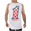 Fasthouse Heroes Tank in White, model wearing front view