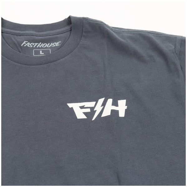 Fasthouse Pillar Youth Tee in Indigo, back graphic detail