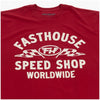 Fasthouse Vault Tee in Red, model wearing front view