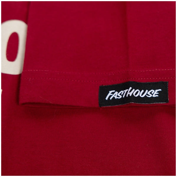 Fasthouse Vault Tee in Red, front graphic detail